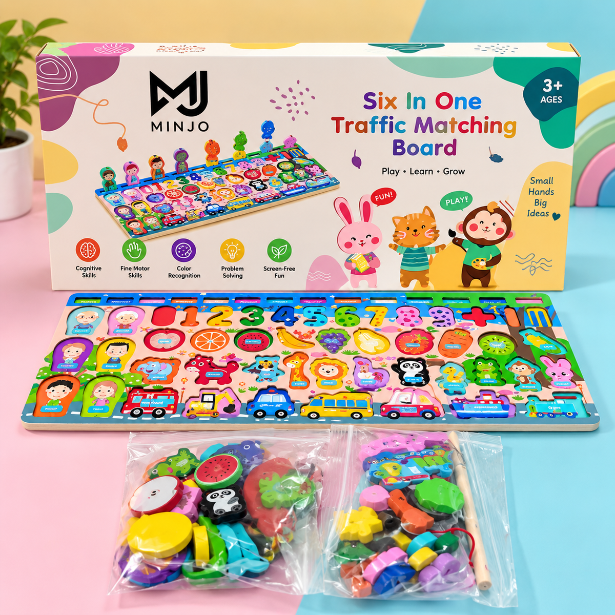 KidzLearn - 6-in-1 Traffic Matching & Counting Board