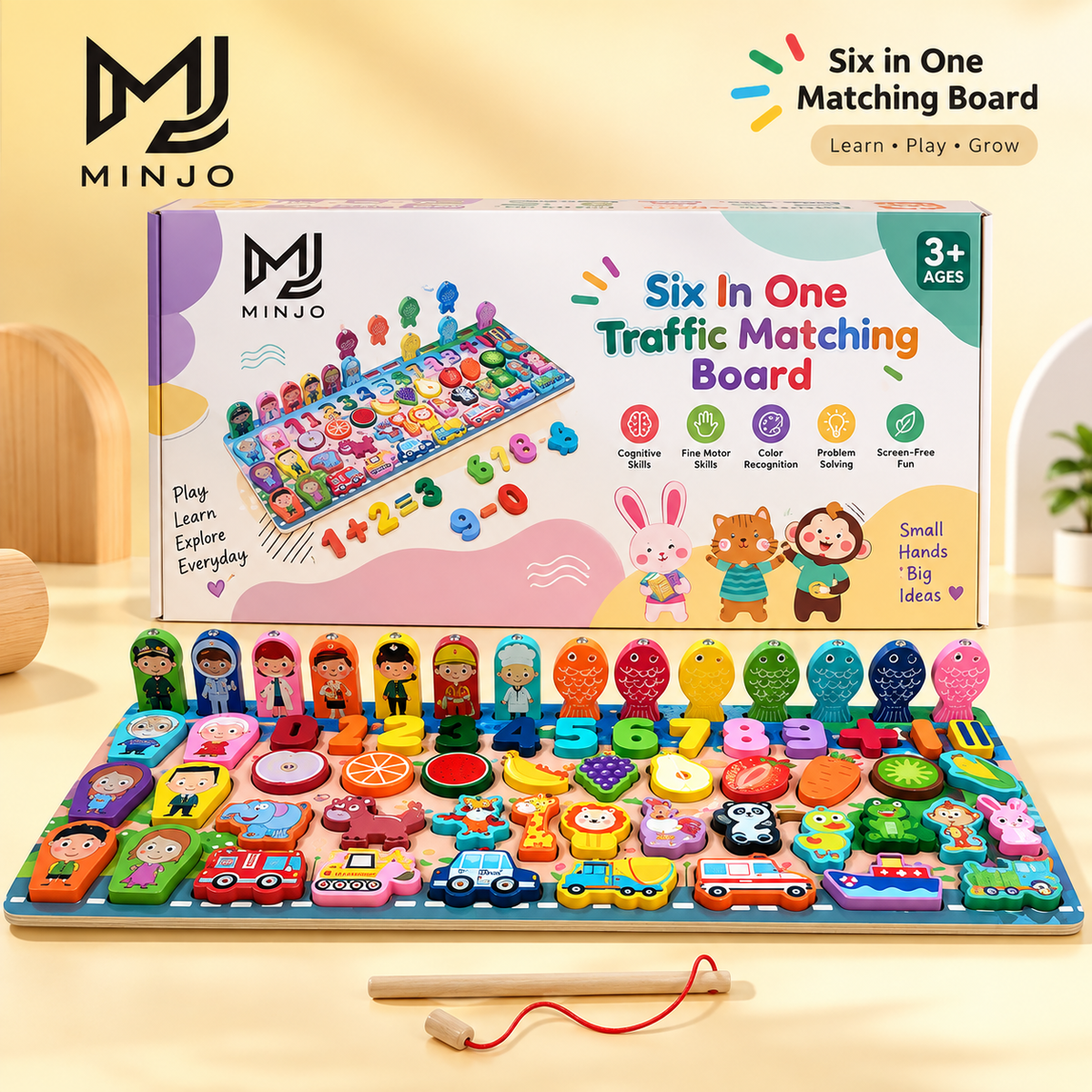 KidzLearn - 6-in-1 Traffic Matching & Counting Board